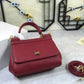 DG Medium Sicily Handbag In Dauphine Burgundy For Women 10.2in/26cm DG BB4347A10018M073