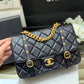 Chanel Co Co Shoulder Bag Gold Chain Black 9.8in/25cm