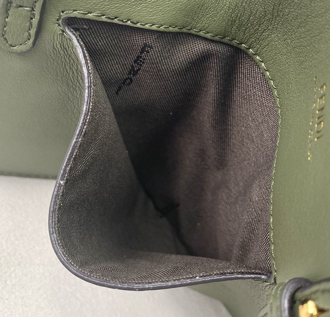 FI Bustine 2 Pockets Mini Olive Bag For Woman 16cm/6in