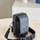 LV Double Phone Pouch Monogram Eclipse Reverse Canvas For Men, Bags, Crossbody Bags 7.1in/18cm LV M81321