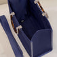FI Sunshine Medium Navy Blue FF fabric shopper Bag For Woman 31cm/12in