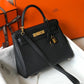 HM Kelly 28 Retourne Togo Black Bag For Women, Handbags, Shoulder Bags 11in/28cm