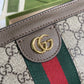 gg Ophidia Mini Shoulder Bag Beige/Ebony gg Supreme Canvas Green And Red Web Detail Brown For Women 7.5in/19cm gg 602676 K05NB 8745