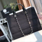 Chanel Deauville Tote Canvas Bag Black For Women, Women’s Handbags, Shoulder Bags 15in/38cm A66941