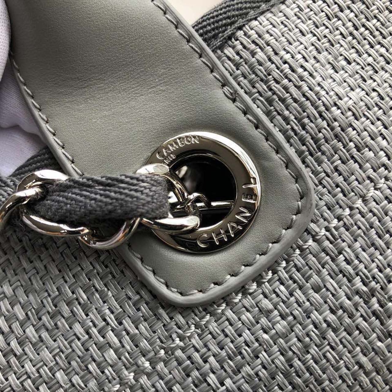 ChanelSmall Shopping Bag Silver Hardware Grey For Women, Women’s Handbags, Shoulder Bags 15.2in/39cm AS3257