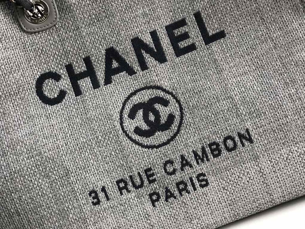 ChanelSmall Shopping Bag Silver Hardware Grey For Women, Women’s Handbags, Shoulder Bags 15.2in/39cm AS3257