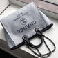 Chanel Deauville Tote 38cm White Gray For Women A66941