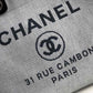 Chanel Deauville Tote 38cm White Gray For Women A66941