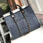Chanel Deauville Tote 38cm Blue/Black For Women A66941