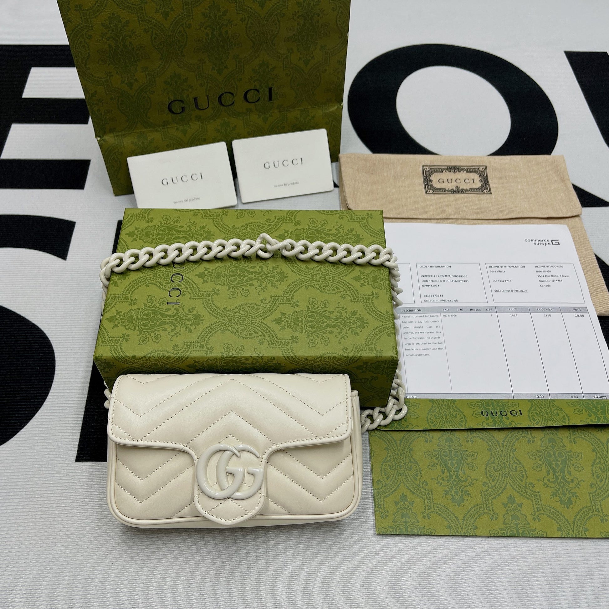 gg Marmont Super Mini Bag White For Women, Women’s Bags 6.2in/17cm gg