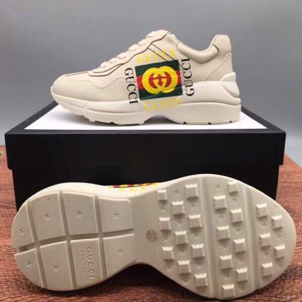 BL-GCI  Ivory Leather Rhyton Square Logo Sneaker 048