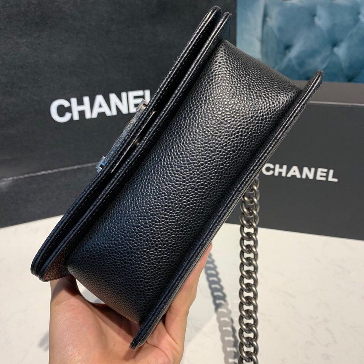 ChanelSmall Boy Handbag Silver Hardware Black For Women, Women’s Bags, Shoulder And Crossbody Bags 7.8in/20cm A67085