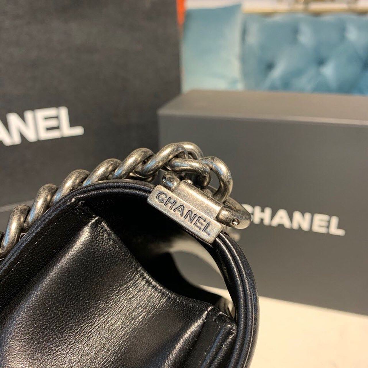 ChanelSmall Boy Handbag Silver Hardware Black For Women, Women’s Bags, Shoulder And Crossbody Bags 7.8in/20cm A67085