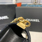 CHL Boy Handbag Gold Toned Hardware Black For Women, Women’s Bags, Shoulder And Crossbody Bags 9.8in/25cm A67086