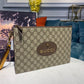 gg Neo Vintage gg Supreme Pouch  Brown/Beige gg Supreme Canvas  For Men 12in/30cm gg 473956 K9GOT 8861