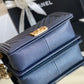 ChanelMedium Boy Handbag Dark Blue For Women 9.8in/25cm A67086