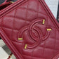 Chanel Filigree Vertical Vanity Case Bag Burgundy For Women, Women’s Handbags, Shoulder And Crossbody Bags 6.7in/17cm