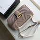 gg Marmont Matelassé Shoulder Bag Dusty Pink Matelassé Chevron For Women 10in/26cm gg 443497 DTDIT 5729