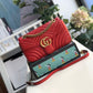 gg Marmont Small Matelassé Shoulder Bag Hibiscus Red Matelassé Chevron For Women 10in/26cm  gg 443497 DTDIT 6433