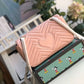 gg Marmont Small Matelassé Shoulder Bag Dusty Pink Matelassé Chevron For Women 10in/26cm gg 443497 DTDIT 5729
