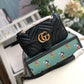 gg Marmont Matelassé Mini Bag Black Matelassé Chevron For Women 8.5in/22cm gg 446744 DTDIT 1000