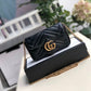 gg Marmont Matelassé Super Mini Bag Dusty Black Chevron For Women 6.2in/16.5cm 476433 DTDCT 1000