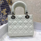 DI Small Lady Bag Silver Hardware, White, For Women Women’s Handbags, Crossbody Bags, 20cm CD
