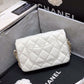 ChanelSmall Pearl Logo Strap Flap Bag White For Women, Women’s Handbags, Shoulder And Crossbody Bags 7in/18cm AS1436