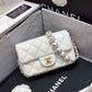 ChanelSmall Pearl Logo Strap Flap Bag White For Women, Women’s Handbags, Shoulder And Crossbody Bags 7in/18cm AS1436