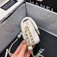 ChanelSmall Pearl Logo Strap Flap Bag White For Women, Women’s Handbags, Shoulder And Crossbody Bags 7in/18cm AS1436