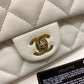 ChanelSmall Pearl Logo Strap Flap Bag White For Women, Women’s Handbags, Shoulder And Crossbody Bags 7in/18cm AS1436