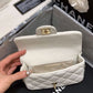 ChanelSmall Pearl Logo Strap Flap Bag White For Women, Women’s Handbags, Shoulder And Crossbody Bags 7in/18cm AS1436