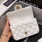 ChanelSmall Pearl Logo Strap Flap Bag White For Women, Women’s Handbags, Shoulder And Crossbody Bags 7in/18cm AS1436
