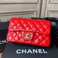 ChanelMini Flap Bag Red For Women, Women’s Bags, Women’s Bag, Shoulder And Crossbody 7.8in/20cm A69900