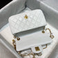 ChanelFlap Bag With ChanelBall On Strap White For Women, Women’s Handbags, Shoulder And Crossbody Bags 7.8in/20cm AS1787