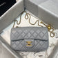 ChanelFlap Bag With ChanelBall On Strap Grey For Women, Women’s Handbags, Shoulder And Crossbody Bags 7.8in/20cm AS1787