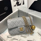 ChanelFlap Bag With ChanelBall On Strap Grey For Women, Women’s Handbags, Shoulder And Crossbody Bags 7.8in/20cm AS1787