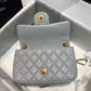 ChanelFlap Bag With ChanelBall On Strap Grey For Women, Women’s Handbags, Shoulder And Crossbody Bags 7.8in/20cm AS1787