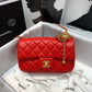 ChanelFlap Bag With ChanelBall On Strap Red For Women, Women’s Handbags, Shoulder And Crossbody Bags 7.8in/20cm AS1787