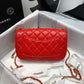ChanelFlap Bag With ChanelBall On Strap Red For Women, Women’s Handbags, Shoulder And Crossbody Bags 7.8in/20cm AS1787