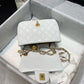 ChanelMini Flap Bag With ChanelBall On Strap White For Women, Women’s Handbags, Shoulder And Crossbody Bags 6.7in/17cm AS1786