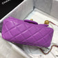 ChanelMini Flap Bag With ChanelBall On Strap Purple For Women, Women’s Handbags, Shoulder And Crossbody Bags 6.7in/17cm AS1786