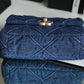 CHL 19 Handbag Denim Blue For Women, Women’s Flap Bag, Shoulder And Crossbody Bags 10.1in/26cm AS1160 B02876 N6832