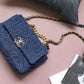 CHL 19 Handbag Denim Blue For Women, Women’s Flap Bag, Shoulder And Crossbody Bags 10.1in/26cm AS1160 B02876 N6832