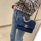 CHL 19 Handbag Denim Blue For Women, Women’s Flap Bag, Shoulder And Crossbody Bags 10.1in/26cm AS1160 B02876 N6832
