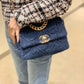 CHL 19 Handbag Denim Blue For Women, Women’s Flap Bag, Shoulder And Crossbody Bags 10.1in/26cm AS1160 B02876 N6832