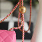 Chanel Classic Flap With Charm Chain With Chanel Ball On Strap Bag 20cm Gold Toned Hardware Lambskin Leather Spring/Summer Collection, Pink
