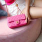 Chanel Classic Flap With Charm Chain With Chanel Ball On Strap Bag 20cm Gold Toned Hardware Lambskin Leather Spring/Summer Collection, Pink