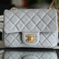 ChanelMini Flap Bag With ChanelBall On Strap Grey For Women, Women’s Handbags, Shoulder And Crossbody Bags 6.7in/17cm AS1786