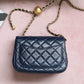 ChanelMini Flap Bag With ChanelBall On Strap Navy Blue For Women, Women’s Handbags, Shoulder And Crossbody Bags 6.7in/17cm AS1786